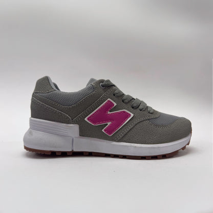 Tenis F08 Gris Fucsia