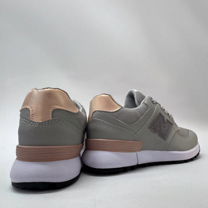 Tenis F08 Gris Oro rosa