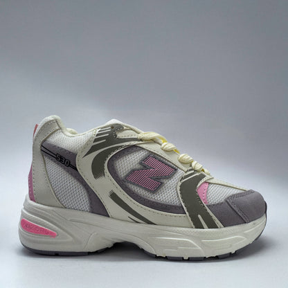 Tenis 530 Blanca Rosada Gris