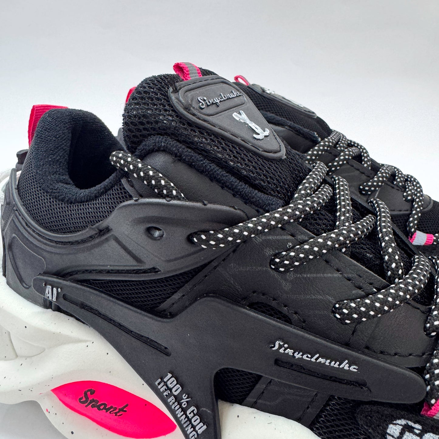 tenis a31 negro fucsia