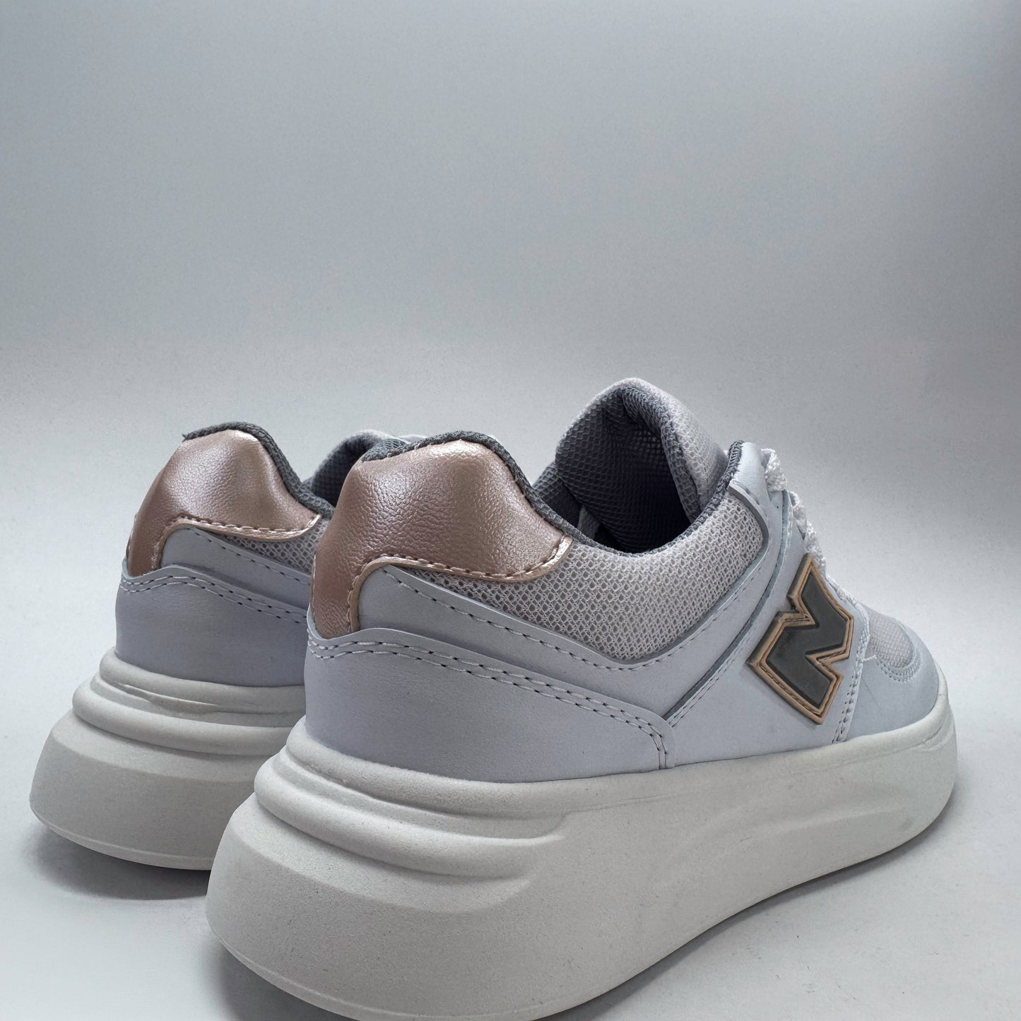 tenis fz5 gris oro rosa