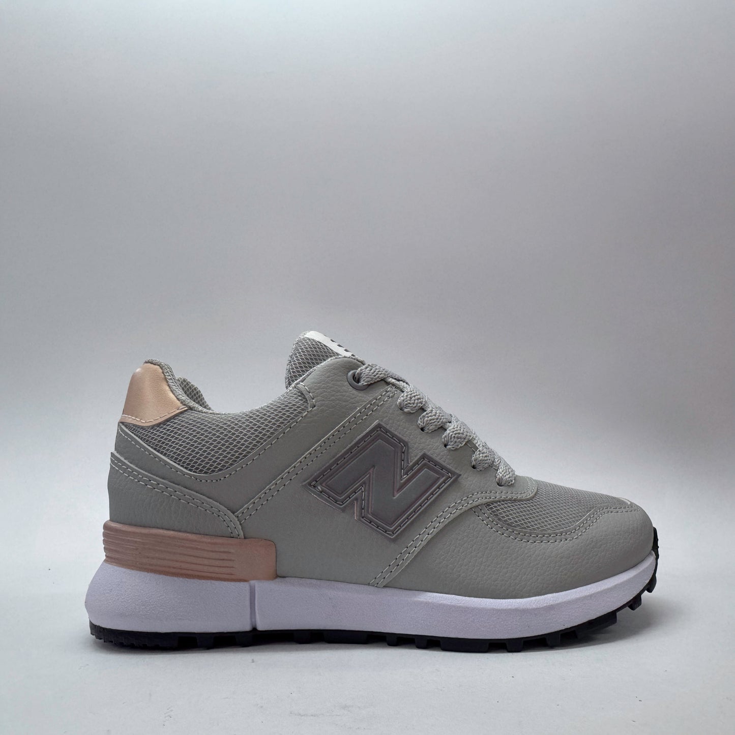 tenis f08 gris oro rosa